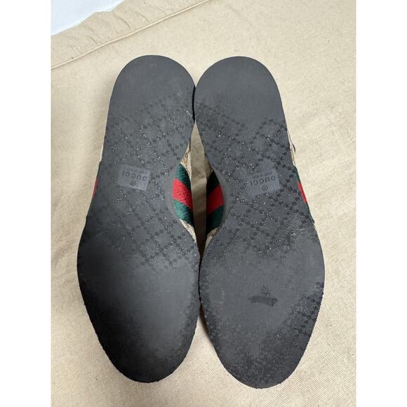 Gucci Shoes Mens Size 8.5 Brown GG Canvas Suede Web Stripe Made in Italy 117711 - Picture 8 of 10